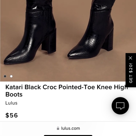 Knee High Black Crocodile Boots - Picture 2 of 10